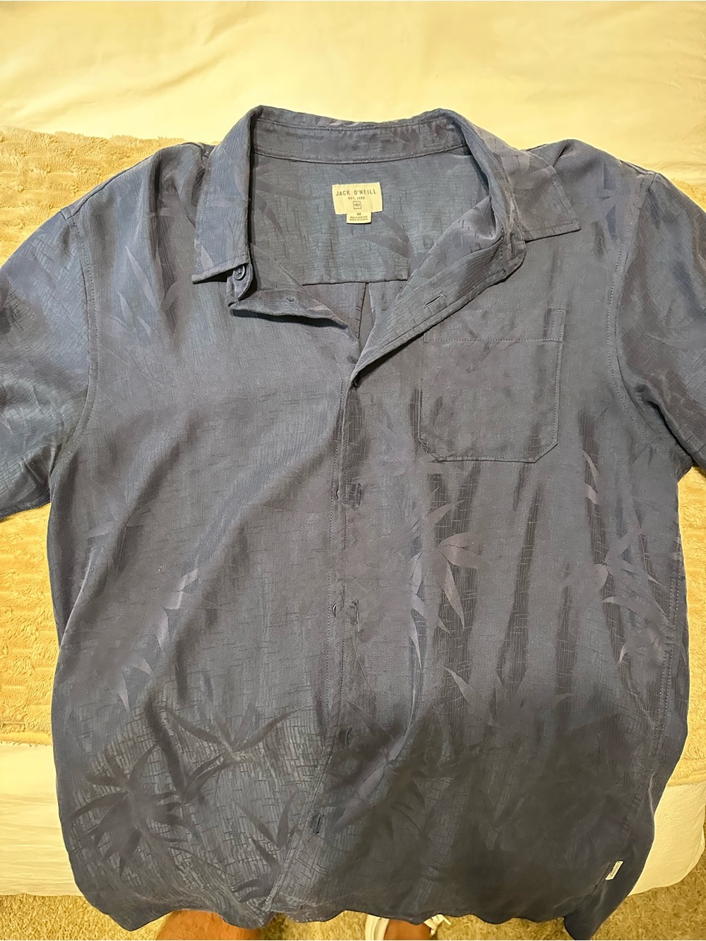 O'Neill Men's Navy Blue Short-Sleeve Button Down Shirt